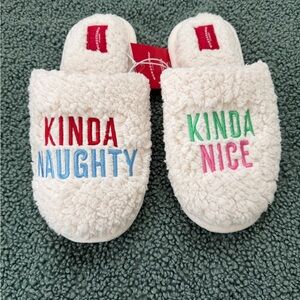 Wondershop Cream Christmas Slippers with Embroidery